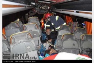تصادف مرگبار اتوبوس با کامیونت در تهران